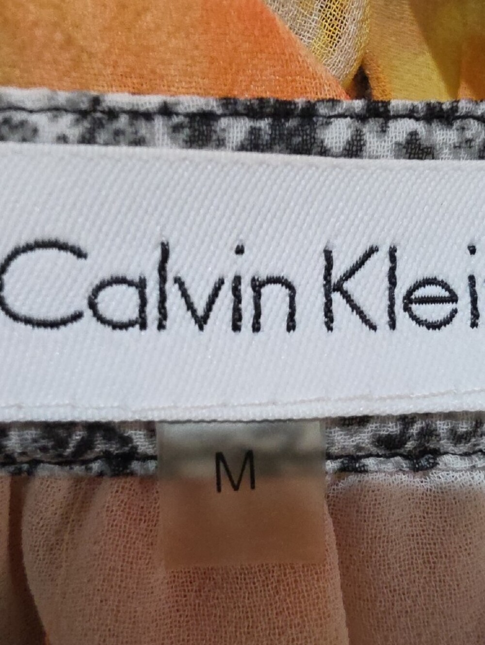 Calvin Klein Multi-Color AbstractPrint Peasant Blouse - Size M - Picture 11 of 12